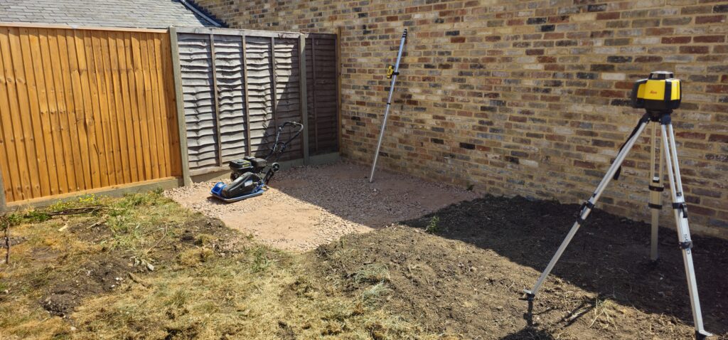 Garden cleared and levelled ready for groundworks