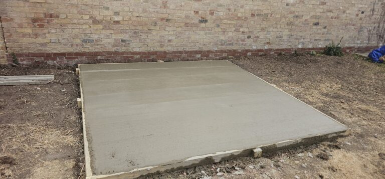 New concrete shed base